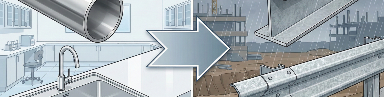 Acero inoxidable frente a galvanizado